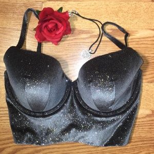 Victoria's Secret velevt demi bra gray/black 34DD